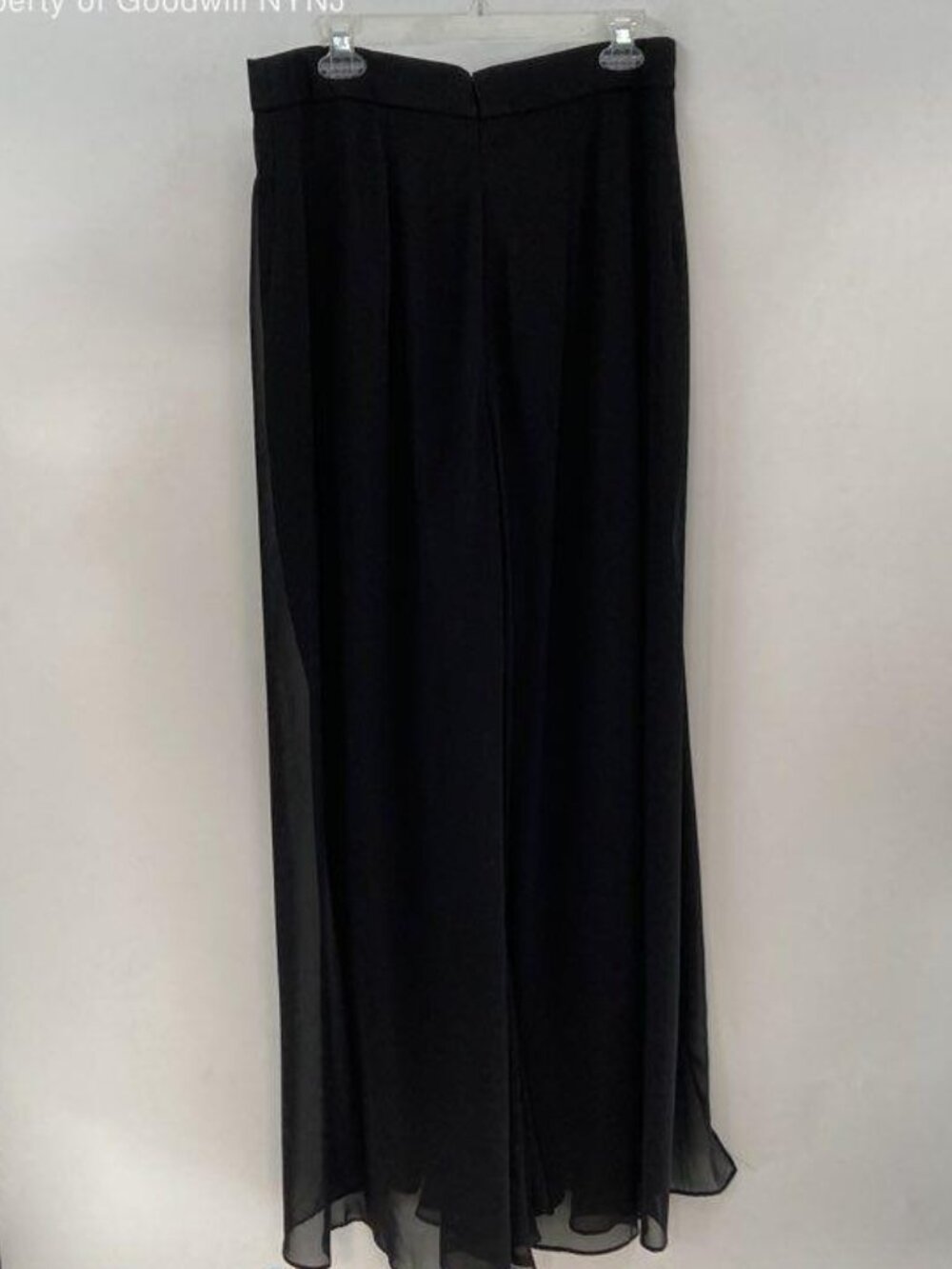 Eliza J  Black Wide Leg Chiffon Overlay Pants Size 12